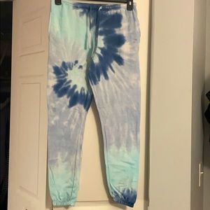 Blue tie dye sweatpants
